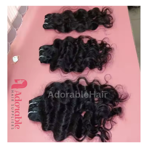 Paquets de cheveux indiens Remy Deep Wave | Cheveux humains vierges alignés sur les cuticules | Extensions noires naturelles à la machine en gros - Product Image 2