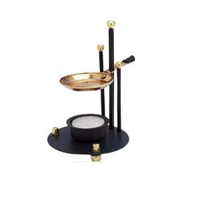 El último diseño de Decoración de mesa de lujo de gran tamaño moderno negro y oro Color acero Metal decorativo incienso y quemador Oud - Product Image 1