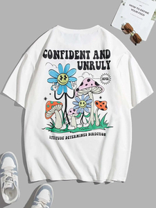 La actitud confiada y rebelde determina la dirección, camiseta para hombre, Camiseta de algodón, camisetas holgadas de calle, Manga corta transpirable de verano - Product Image 2