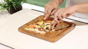 Meilleur prix, designs de luxe, ensemble d'assiettes en bois d'acacia, assiettes carrées en bois, revêtement de qualité alimentaire - Product Image 6