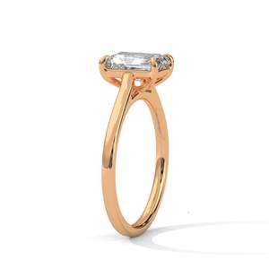 Bague de fiançailles solitaire en or blanc/rose/jaune avec diamant de laboratoire taille émeraude 2 carats, clarté VVS, style moderne et minimaliste pour mariage - Product Image 4