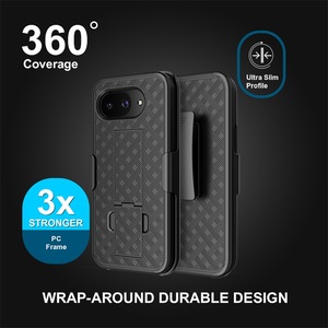 Étui robuste tissé avec clip ceinture et béquille pour Google Pixel 10A (OEM/ODM) - Product Image 3