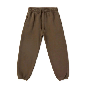Men's Brown Cotton Sweatpants <b>Elastic</b> Waist Drawstring Casual Joggers Side Pockets Midweight Autumn Wear - Product Image 1