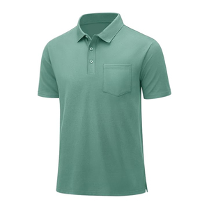 Polo à manches courtes pour homme de haute qualité, personnalisé, respirant, doux, en coton tricoté, avec logo personnalisé - Product Image 1