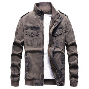 Custom Light Color 100% Cotton Denim Washed <b>Fleece</b> <b>Lining</b> Winter Jeans <b>Jackets</b> Men Wholesale Price - Product Image 3