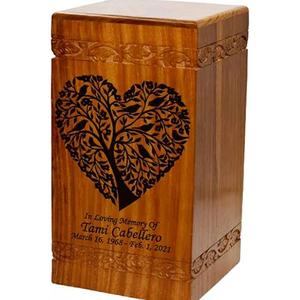 Nouvelle urne gravée personnalisée pour les cendres humaines Urnes funéraires en bois pour adultes de l'exportateur indien - Product Image 6