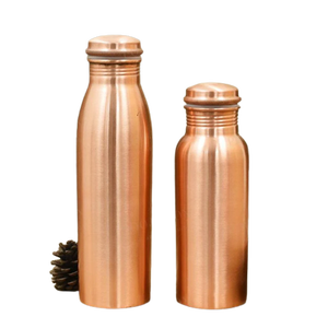 Botella de agua de cobre 100% de alta calidad con tapa Regalo de negocios de estilo único para adultos - Product Image 3