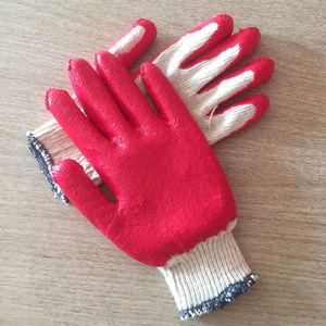 Gants de sécurité en coton latex enduit de caoutchouc vietnamien, anti-coupure, antidérapants, réutilisables, tricotés, calibre 10, protection pour le jardinage - Product Image 1