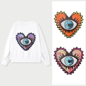 Embroidery Sew on Badges for Clothing Heart Eye Sequins DIY Accessories Transfer <b>Applique</b> 3D Nickel-Free Customized - Product Image 6