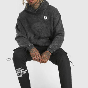 Algodón Poliéster Hecho Sudaderas con capucha de lavado ácido de alta calidad Adultos Ropa al aire libre Hombres Sudaderas con capucha de lavado ácido - Product Image 3