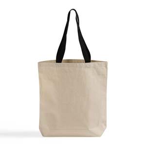 <b>Medium</b> 100% Cotton Canvas Tote <b>Bags</b> Color Handles Eco-Friendly Recyclable Screen Printing Letter for Daily Use Advertising - Product Image 5