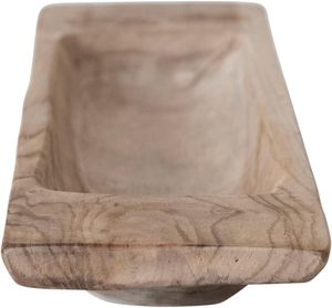 Trug en bois de teck avec poignées plateau naturel plateaux de support de pièce maîtresse vintage plateau ottoman de ferme pour la cuisine - Product Image 6