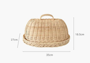 Elegant Design Natural Ecofriendly Handmade Oval Rattan Wicker <b>Food</b> <b>Cover</b> for Kitchenware From Vietnam - Product Image 2