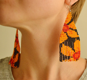 Bijoux de mode Boucles d'oreilles brodées de perles de rocaille d'Inde Boucles d'oreilles multicolores faites à la main pour femmes et filles - Product Image 4