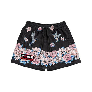 Vente en gros de shorts de gymnastique avec logo personnalisé shorts de sueur pour hommes en maille double couche d'entraînement en polyester tissé gaufré - Product Image 2