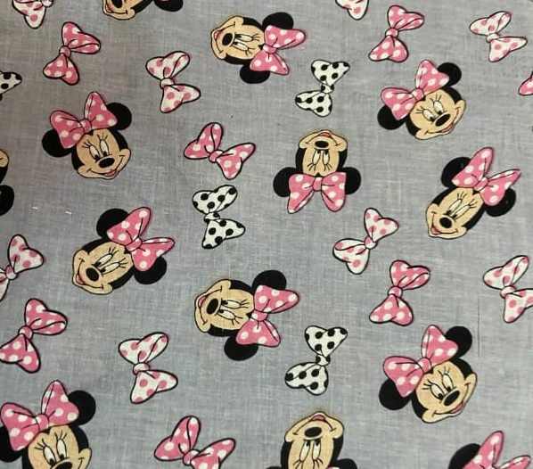 Wholesale Natural Dye Cotton Screen Block Mickey Mouse Printed by Yard Material Summer Kids Dress Maxi Skirt Night Suit Pareo