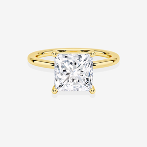 Bague de fiançailles solitaire en diamant de laboratoire taille princesse, or 9 carats avec or jaune 9 carats et platine, style hip-hop, certifiée IGI - Product Image 1