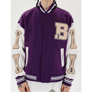 Veste universitaire pour hommes de High Street Logo personnalisé meilleure qualité prix de gros très demandé Lettermen 100% laine écologique - Product Image 6