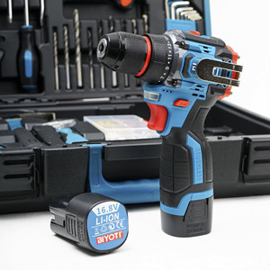 Set Trapano Elettrico Senza Fili BIYOTI 16.8V, Kit Combo di Utensili Elettrici con <span class=keywords><strong>Avvitatore</strong></span> a Impatto Brushless e Batteria - Product Image 1