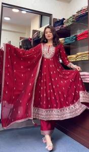 Hermoso vestido de fiesta de seda Chinon pesado-Pent - Product Image 3