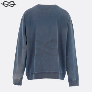 เสื้อสเวตเตอร์คอกลมผ้าคอตตอนสีเทาเสื้อสเวตเชิ้ต100% แต่งขอบเสื้อสเวตเชิ้ต - Product Image 5