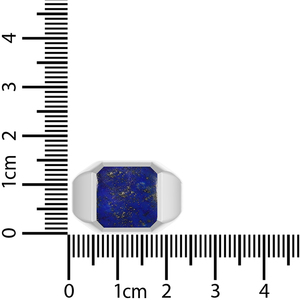 925 Sterling Silver Men's Classic <b>Lapis</b> <b>Lazuli</b> Bezel Setting Octa Cushion <b>Ring</b> Unique Gift Him Birthday Anniversary Party - Product Image 4