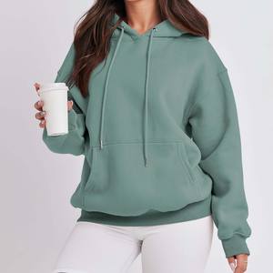 Sweat à capuche avec logo personnalisé 380g pur coton sweat unisexe élégant sweats à capuche pour femmes - Product Image 3
