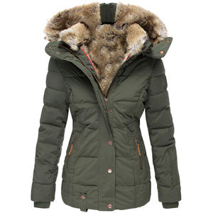<b>Women</b> High Quality Long Knitted Winter <b>Coat</b> Windproof Waterproof <b>Puffer</b> Jacket Inner <b>Fur</b> Lining <b>Hood</b> Zipper Closure Warm - Product Image 6