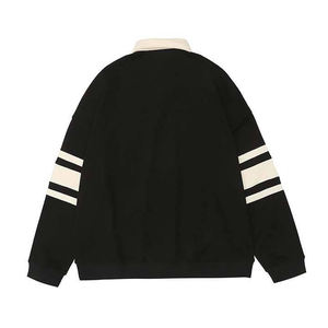 Vente en gros Nouveau polo à la mode d'automne de couleur unie pour hommes Sweatshirts Impression de broderie personnalisée Maillot écologique pour l'hiver - Product Image 1