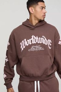 Chándales con capucha y apliques cruzados cuadrados de gran tamaño para hombre, ropa informal, chándal transpirable y cómodo para hombre - Product Image 3