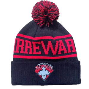 หมวกไหมพรมอะคริลิค100% พร้อมหมวกปอมปอมลายทางปัก3D โลโก้แบบสั่งทำสำหรับฤดูหนาว - Product Image 6