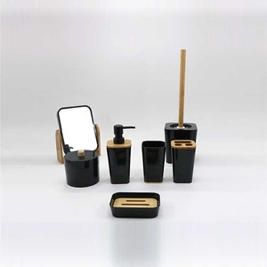 Champú Soporte para pasta de dientes Hogar Hotel Restaurante Accesorios de tamaño personalizado Sosteniendo la mejor calidad Juego de baño de resina de cinco piezas - Product Image 1