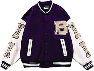 แจ็กเก็ตเบสบอลขนแกะสำหรับผู้ชายเสื้อแจ็กเก็ตเบสบอลสไตล์บอมเบอร์สไตล์นักศึกษาที่เหมาะกับเครื่องแบบของทีม - Product Image 2