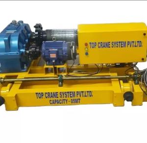 New Heavy Duty Electric Wire Rope <b>Crab</b> Hoist 5 MT Capacity Remote Control Steel Construction Industrial Export Use - Product Image 1