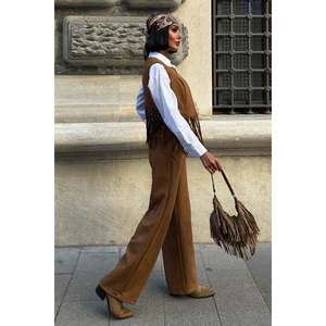 Conjunto de chaleco de gamuza para mujer con borlas 10273 - Product Image 5