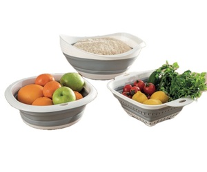 AFOSSA Dishwasher Safe <b>Square</b> Silicone Collapsible Kitchen Strainer Foldable Handle Colander for Fruits Storage Boxes <b>Bins</b> - Product Image 1