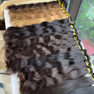 Extensiones de cabello humano Remy virgen vietnamita Nasa a granel, doble ahogamiento, 100 gramos, Color más claro, solo 20 pulgadas, punta plana - Product Image 1