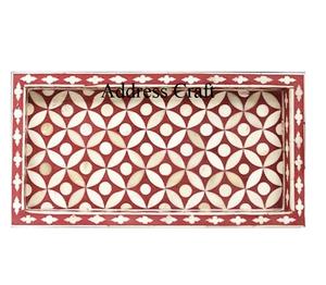 Plateau de service en incrustation d'os blanc naturel Plats de service Plateaux de service en chocolat Logo personnalisé Plateau en incrustation d'os pour la maison Hôtel Restauration - Product Image 2