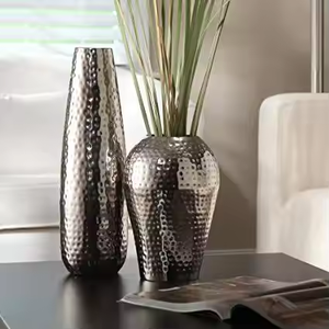 Modern Design Galvanized Metal Flower <b>Vase</b> <b>Set</b> of Three Different Sizes with Mop Work for Wedding Decor by Decor Impex - Product Image 5