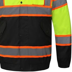 Veste de sécurité pour les travailleurs Conception personnalisée avec veste à glissière de haute qualité Poches à outils de sécurité faites par les sports vestimentaires - Product Image 3