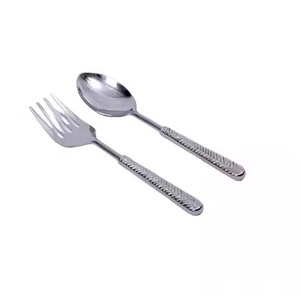 Cuchara para Servir Ensaladas, Metal, Aluminio Fundido, Diseño Martillado, Alto Brillo - Product Image 1