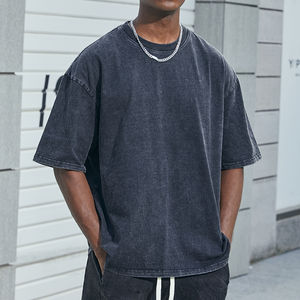 Yingling, venta al por mayor, impresión en blanco, lavado ácido, camisetas gráficas en blanco, Estilo Vintage, algodón pesado, camiseta vintage de gran tamaño para hombres - Product Image 5