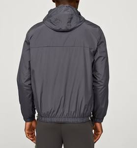 OEM Custom waterproof and windproof Outdoor Jackets Running <b>Black</b> Hooded <b>Windbreaker</b> Jacket for <b>Men</b> - Product Image 2