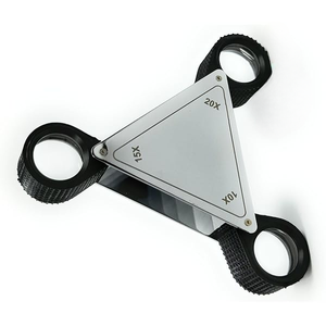 Lupa de Joyero para Diamantes 10X 15X 20X, Lupa Triangular con Empuñadura de Goma, Lupa de Mano para Gemas y Diamantes - Product Image 1