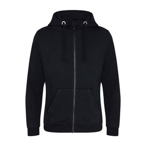Sweat à capuche noir zippé en molleton de coton, fermeture éclair intégrale, tendance, nouveau logo personnalisé imprimé, sweat à capuche chaud d'hiver pour hommes - Product Image 1