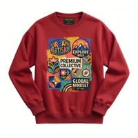 Sweat-shirts unisexes à col rond en coton 100% de 300g, poids lourd, pour l'hiver, avec logo personnalisé sur le devant, coupe ample, marque privée, OEM