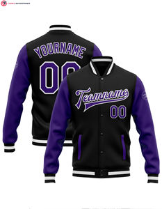 Chaqueta de Béisbol Varsity Premium para Hombre, Diseño Personalizado OEM, con Cuello Alto, Bordado y Letras en la Parte Delantera - Product Image 1