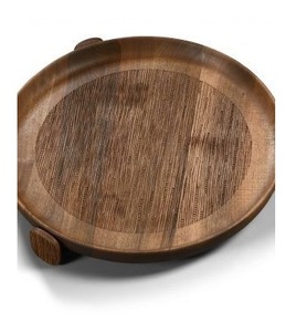 Assiettes en acacia Assiette de service en bois de taille ronde Fabriqué à la main et durable Produit de qualité supérieure sans danger - Product Image 4