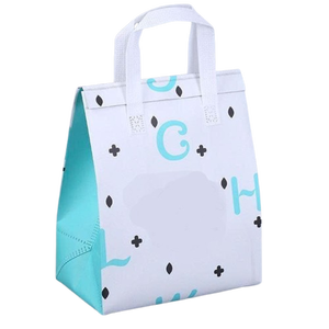 ถุงอาหารกลางวันเก็บความเย็นแบบไม่ทอพร้อมด้ามจับอลูมิเนียมฟอยล์หุ้มฉนวนสำหรับถนอมอาหารและบริการนำกลับ - Product Image 6