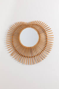 Vietrustic Vietnam Source Wall Accessories Bamboo <b>Rattan</b> <b>Mirror</b> Living Room Decor - Product Image 2